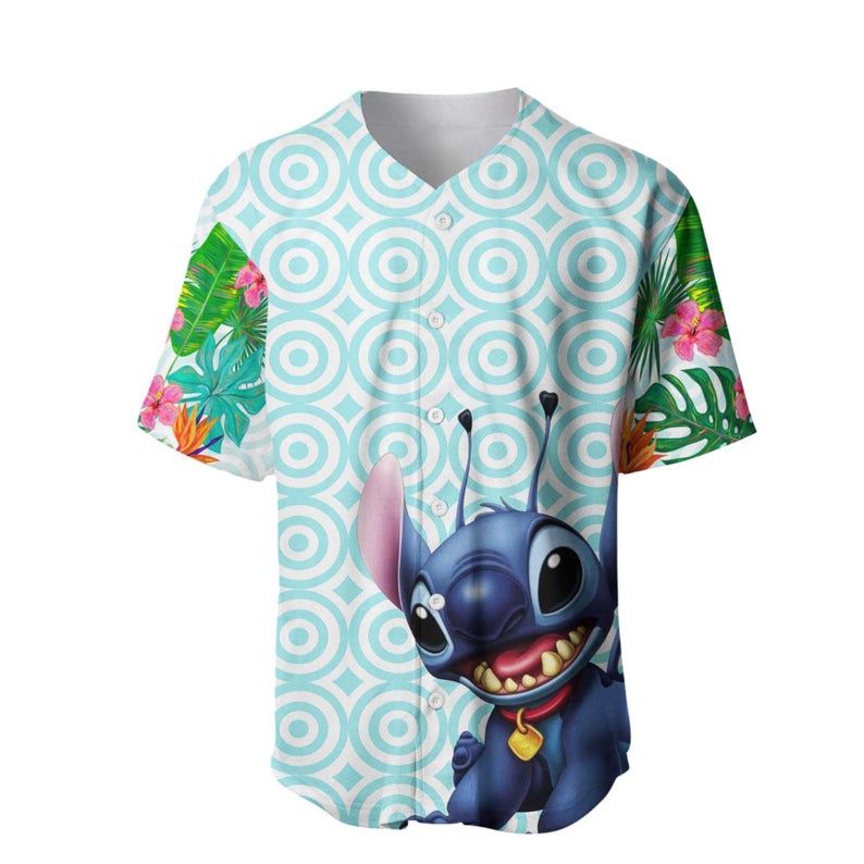 Disney Stitch And Lilo Hawai Baseball Jersey 555 Gift For Lover Jersey