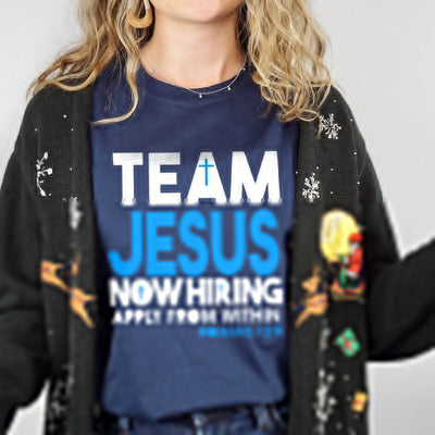 Faith Team Jesus Now Hiring HALZ1611036Z Dark Classic T Shirt
