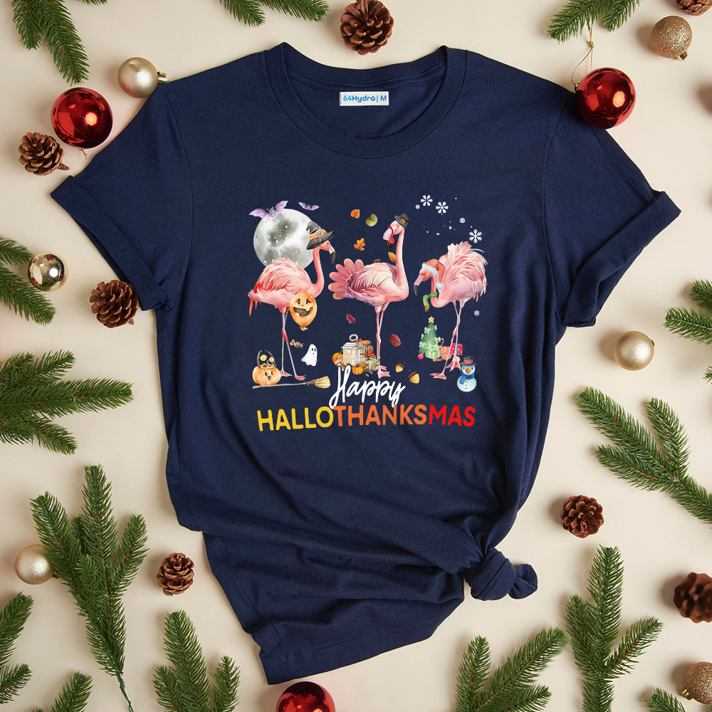 Flamingo HalloThanksMas Christmas THAZ0311013Z Dark Classic T Shirt