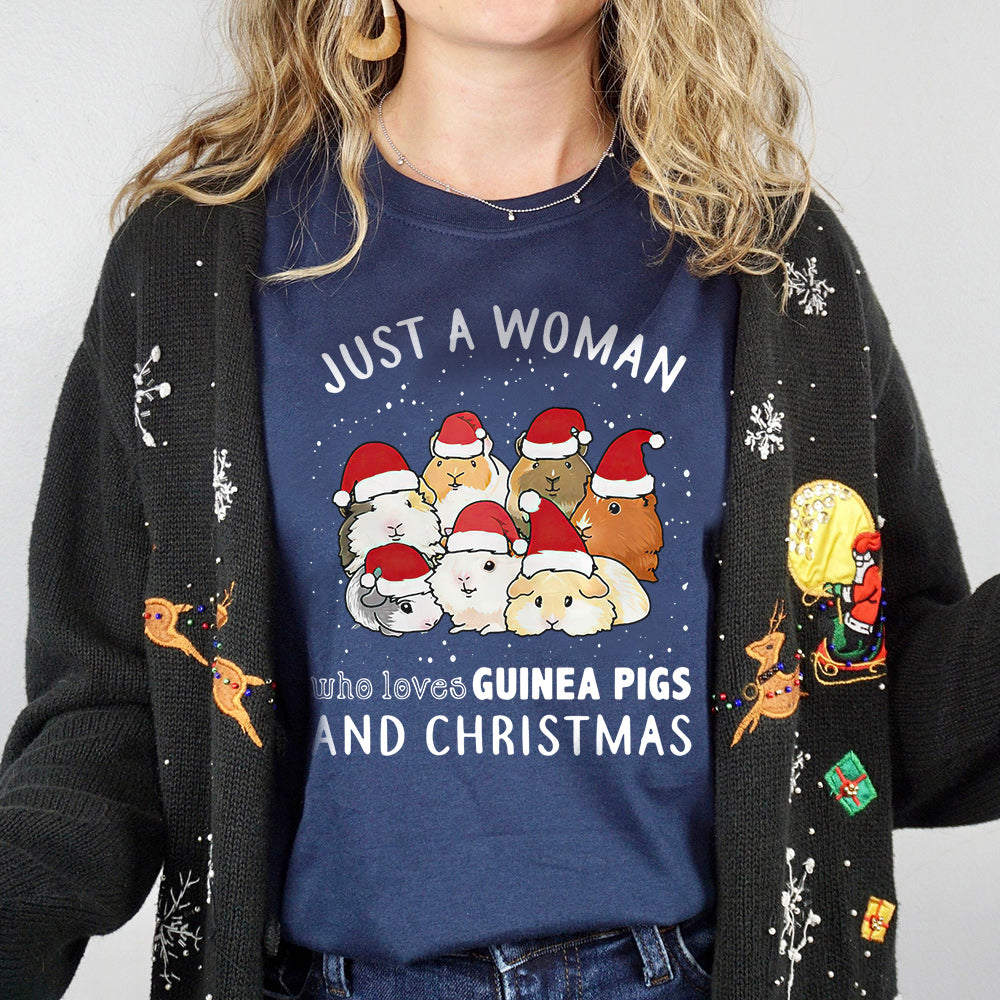 GNP Christmas Just A Woman Who Loves Guinea Pigs DNGB0311007Z Dark Classic T Shirt