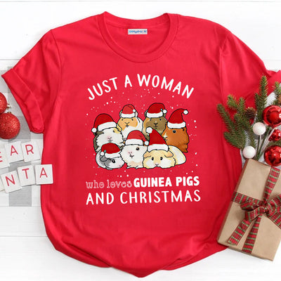GNP Christmas Just A Woman Who Loves Guinea Pigs DNGB0311007Z Dark Classic T Shirt