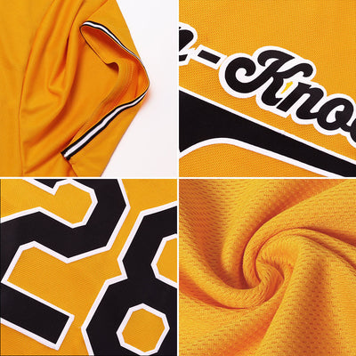 Custom Gold Hunter Green-Navy Authentic Throwback Rib-Knit Baseball Jersey Shirt - Owls Matrix LTD