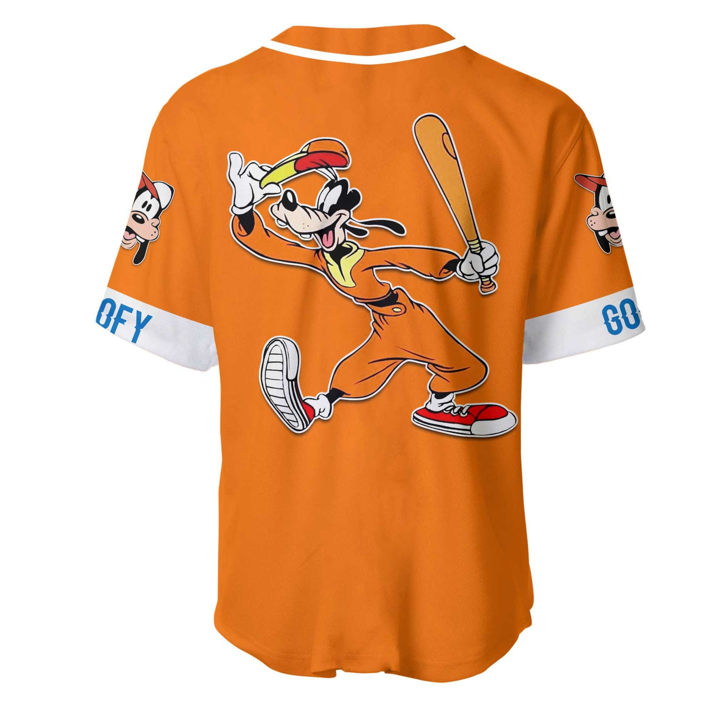 Goofy Dog Orange Disney Personalized Unisex Cartoon Custom Baseball Jersey