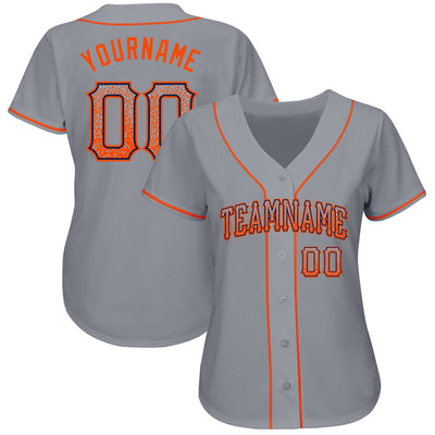 Custom Gray Orange-Navy Authentic Drift Fashion Baseball Jersey - Owls Matrix LTD
