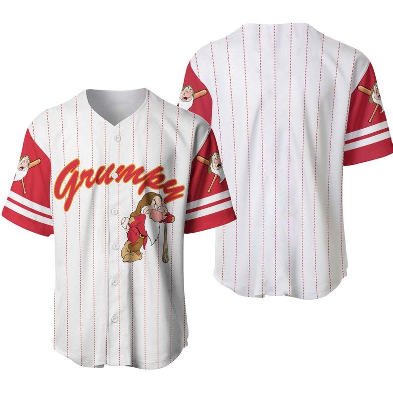 Grumpy Disney Baseball Jersey, Snow White And The Seven Dwarfs 345 Gift For Lover Jersey