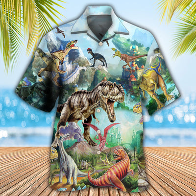Dinosaur World Summer Sky Cool - Hawaiian Shirt - Owls Matrix LTD