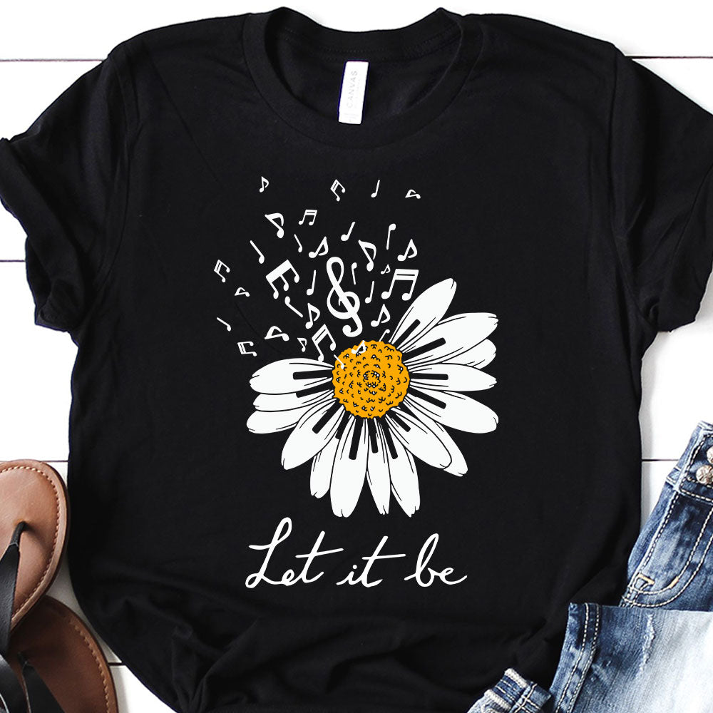 Hippie Let It Be Daisy Flower HHQZ1310043Z Dark Classic T Shirt