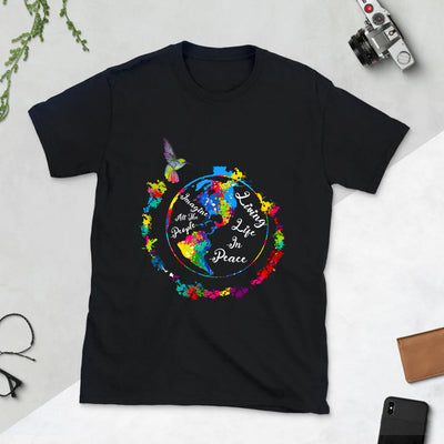Hippie Living Life In Peace MDGB1603003Y Dark Classic T Shirt