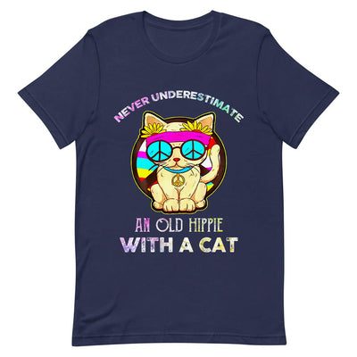Hippie Never Underestimate An Old Hippie With A Cat MDGB1703004Y Dark Classic T Shirt