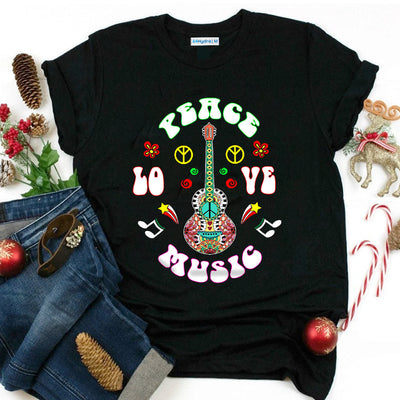 Hippie Peace Love Music HHQZ1310048Z Dark Classic T Shirt