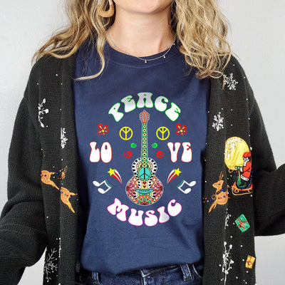 Hippie Peace Love Music HHQZ1310048Z Dark Classic T Shirt