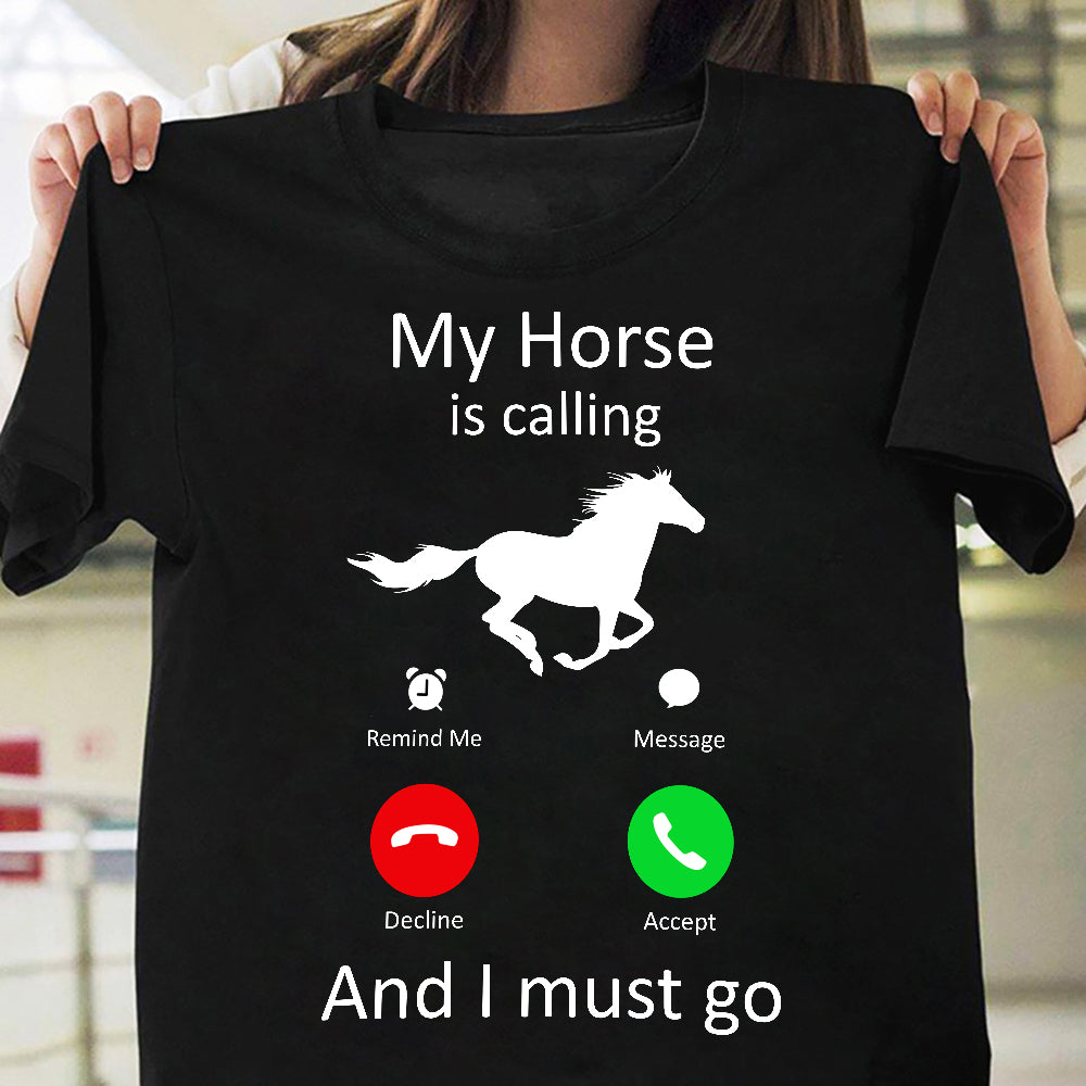 Horse Funny Phone Call ADAA1810012Z Dark Classic T Shirt