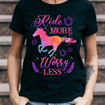 Horse Ride More Worry Less NQRZ0107005Y Dark Classic T Shirt