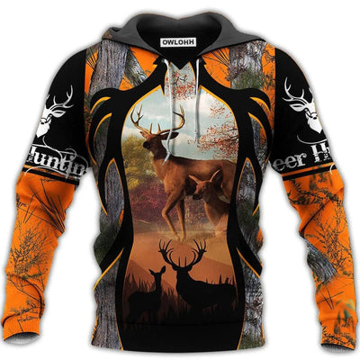 Hunting Deer Black And Orange Style - Hoodie - Owls Matrix LTD