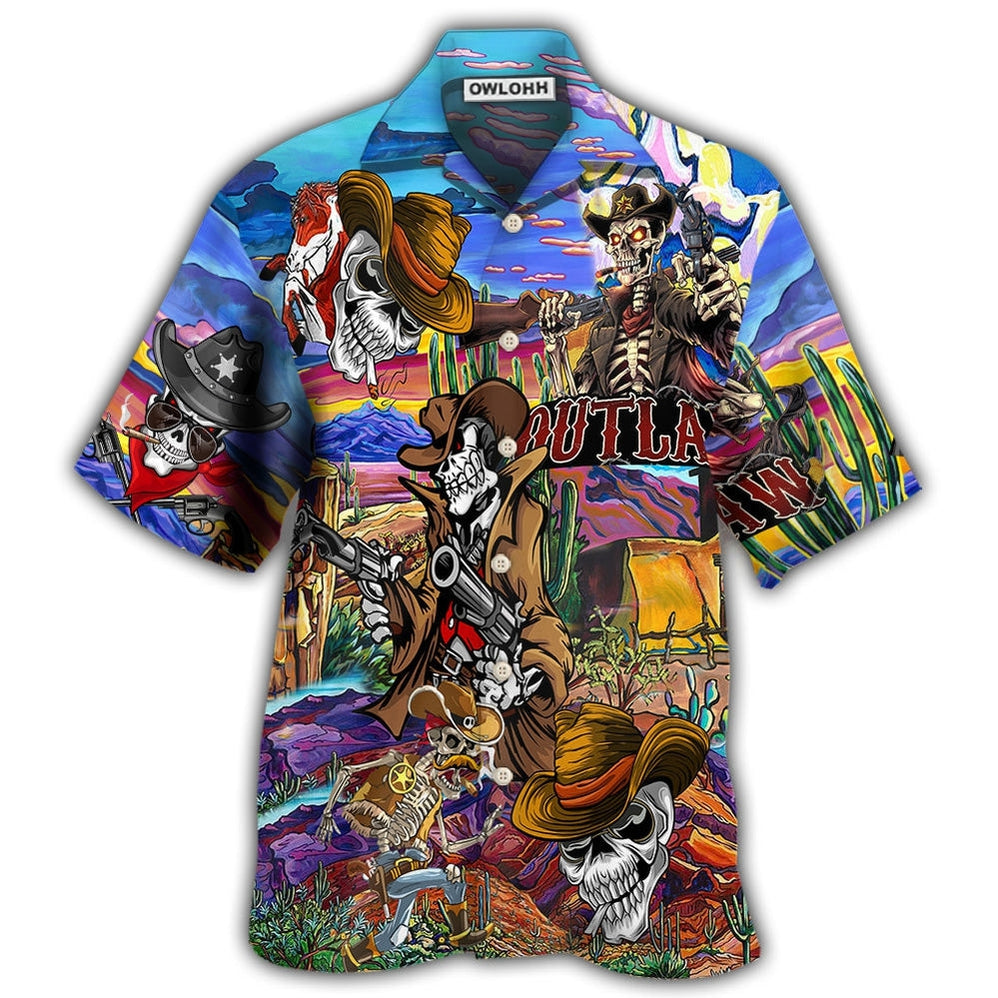 Hawaiian Shirt / Adults / S Cowboy Pirates Skull Love Life Cool - Hawaiian Shirt - Owls Matrix LTD