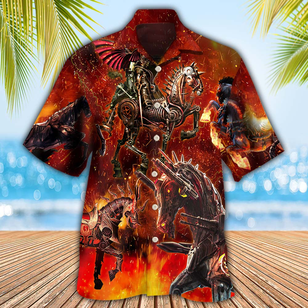 Horse Knight Horse Armor - Hawaiian Shirt - Owls Matrix LTD