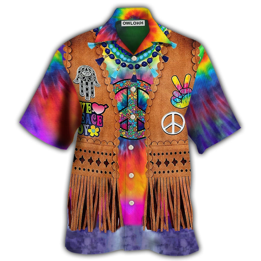 Hawaiian Shirt / Adults / S Hippie Peace Life Cowboy Style Cool - Hawaiian Shirt - Owls Matrix LTD