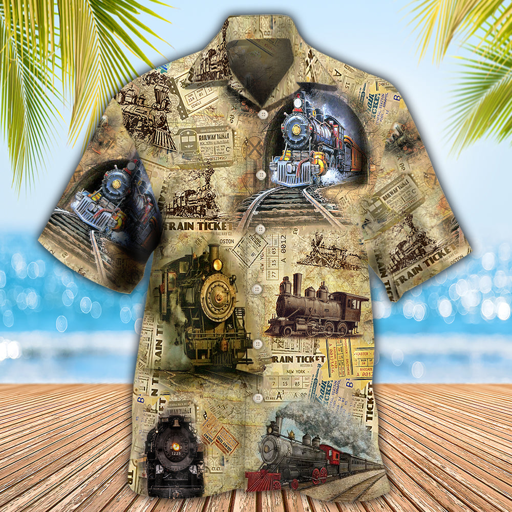 Train Amazing Locomotive - Hawaiian Shirt - Owls Matrix LTD