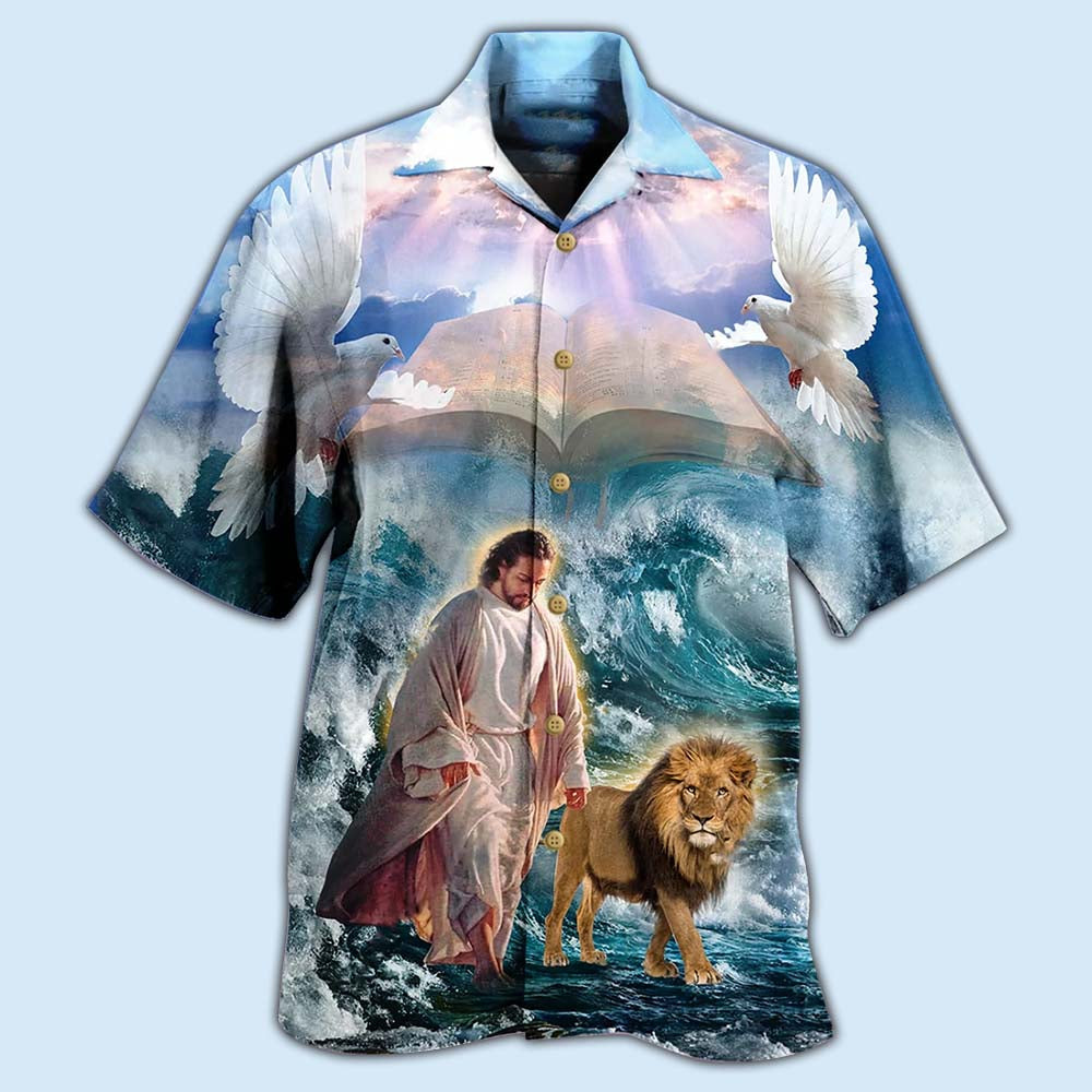 Jesus Lion I Found My Peace Jesus - Hawaiian Shirt - Owls Matrix LTD