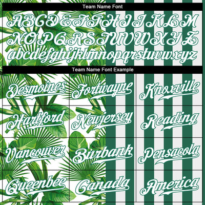 Custom Kelly Green White-Kelly Green 3D Pattern Design Tropical Palm Leaves Authentic Baseball Jersey - Owls Matrix LTD
