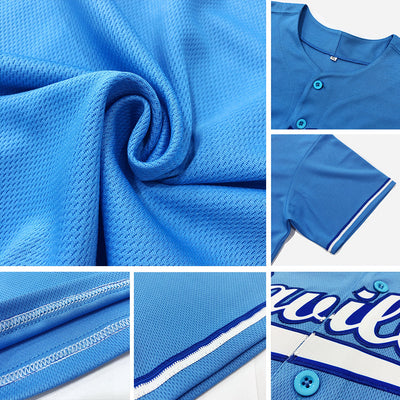 Custom Light Blue White-Royal Authentic Baseball Jersey - Owls Matrix LTD