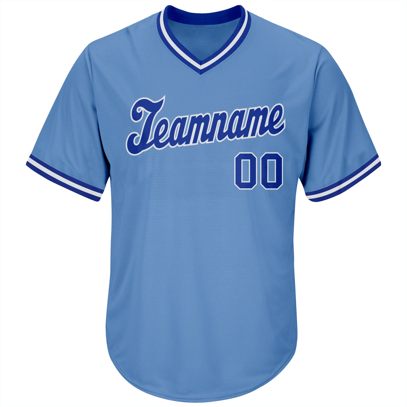 Custom Light Blue Royal-White Authentic Throwback Rib-Knit Baseball Jersey Shirt - Owls Matrix LTD