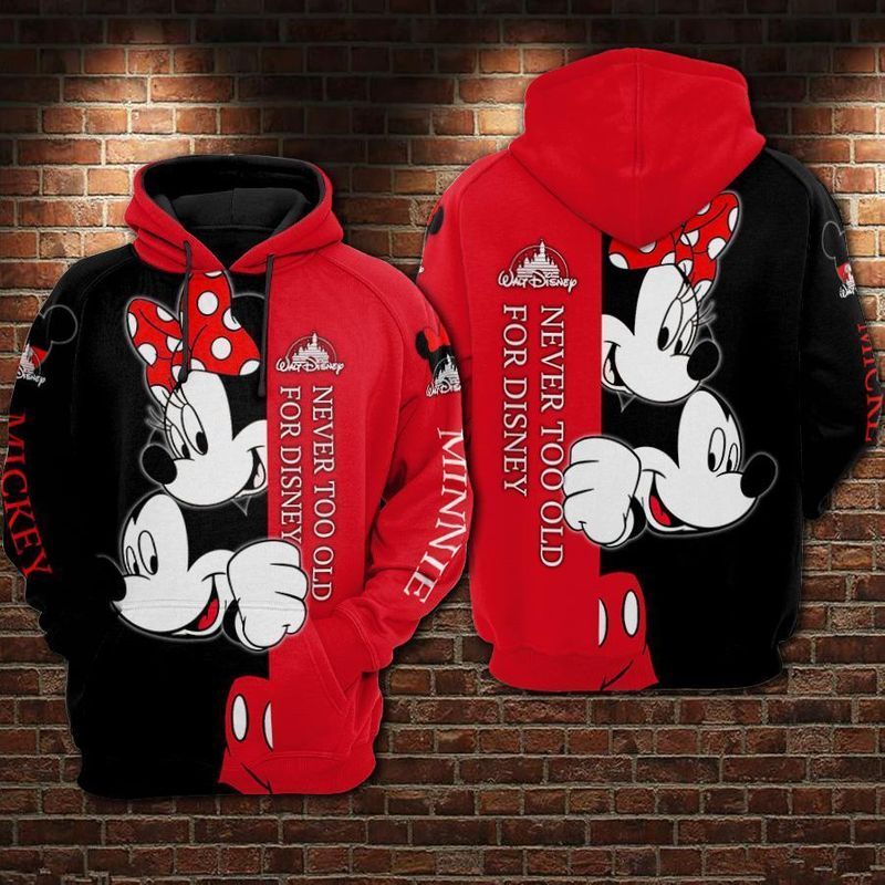 Mickey And Minnie Disney 3d Hoodie