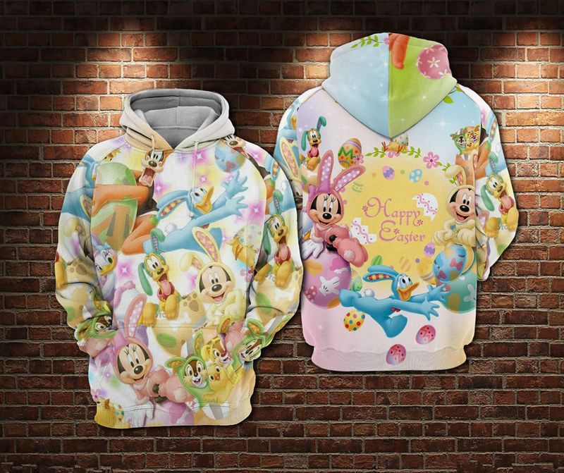 Mickey Easter Disney Over Print 3d Zip Hoodie