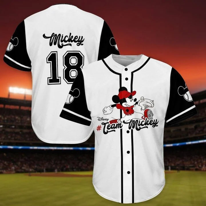 Mickey Mouse 18 Disney Player 123456 Gift For Lover Baseball Jersey