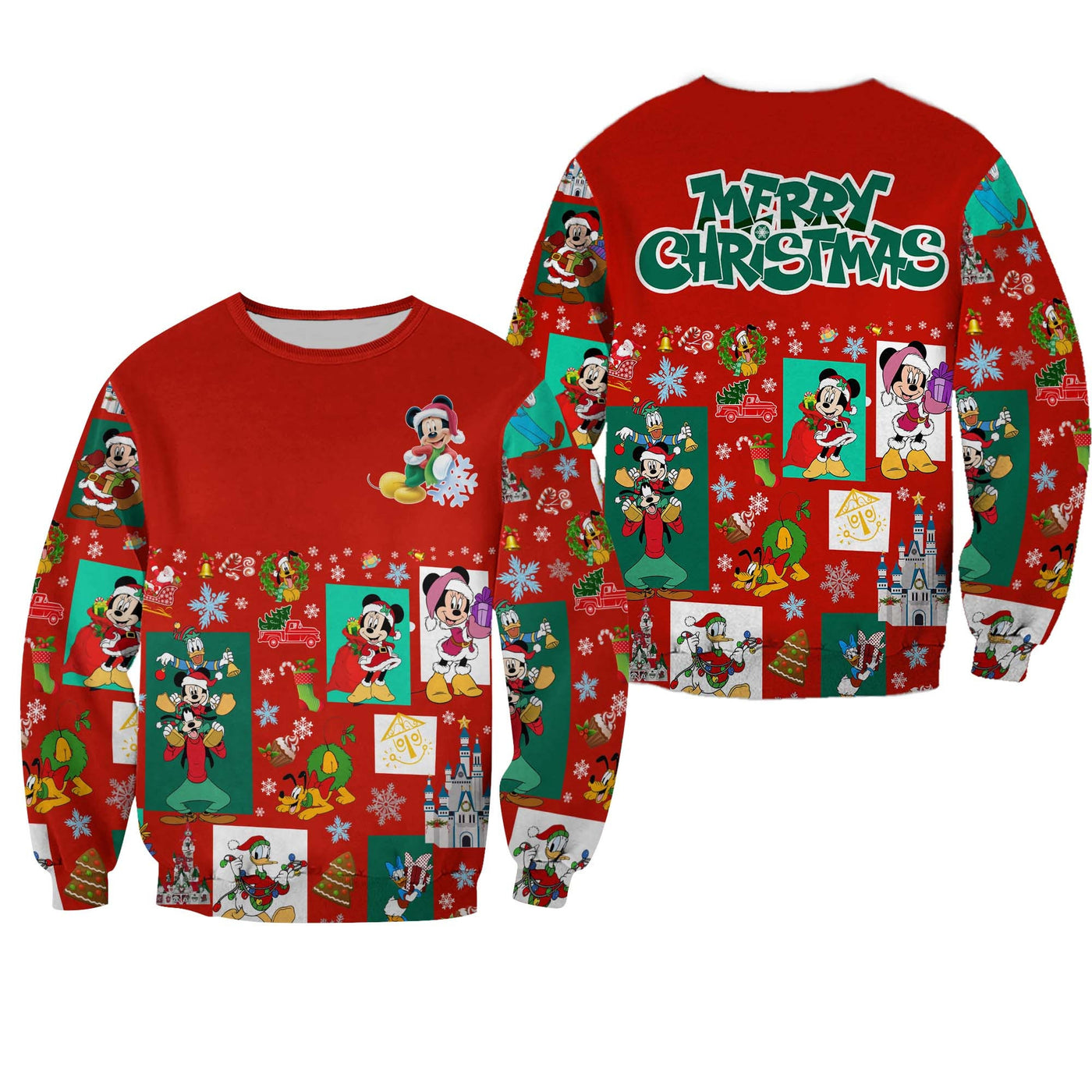 Mickey Mouse Pattern Xmas Red 2022 Christmas Disney Graphic 3D Sweater