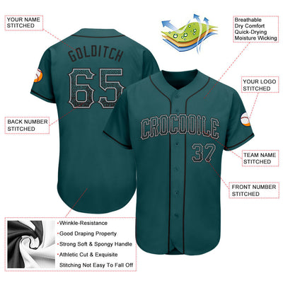 Custom Midnight Green Black-Gray Authentic Drift Fashion Baseball Jersey - Owls Matrix LTD