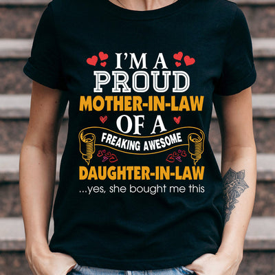 Mom Im A Proud Mother In Law MDAY2307001Y Dark Classic T Shirt