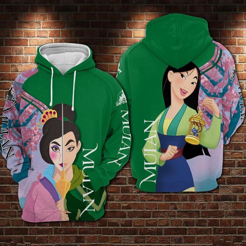 Mulan Disney Princess Over Print 3d Zip Hoodie