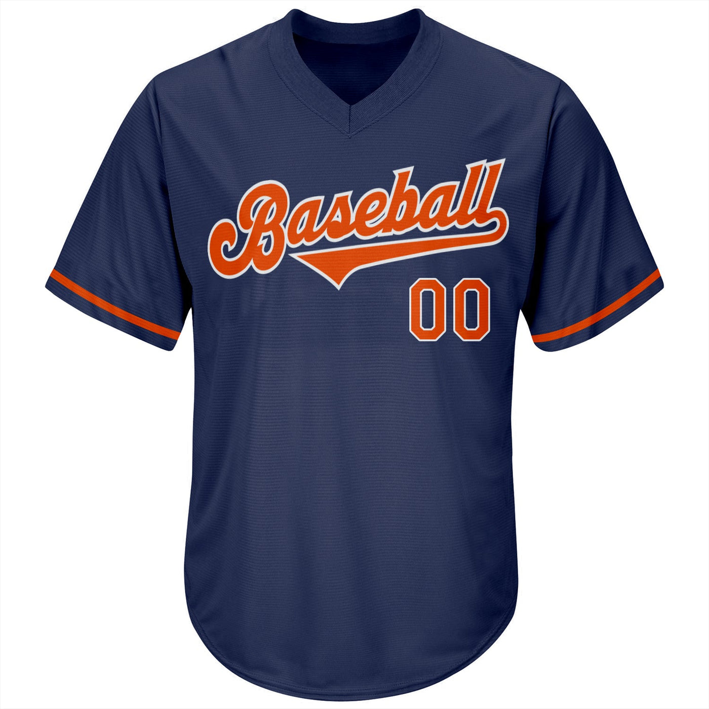 Custom Navy Orange-White Authentic Throwback Rib-Knit Baseball Jersey Shirt - Owls Matrix LTD