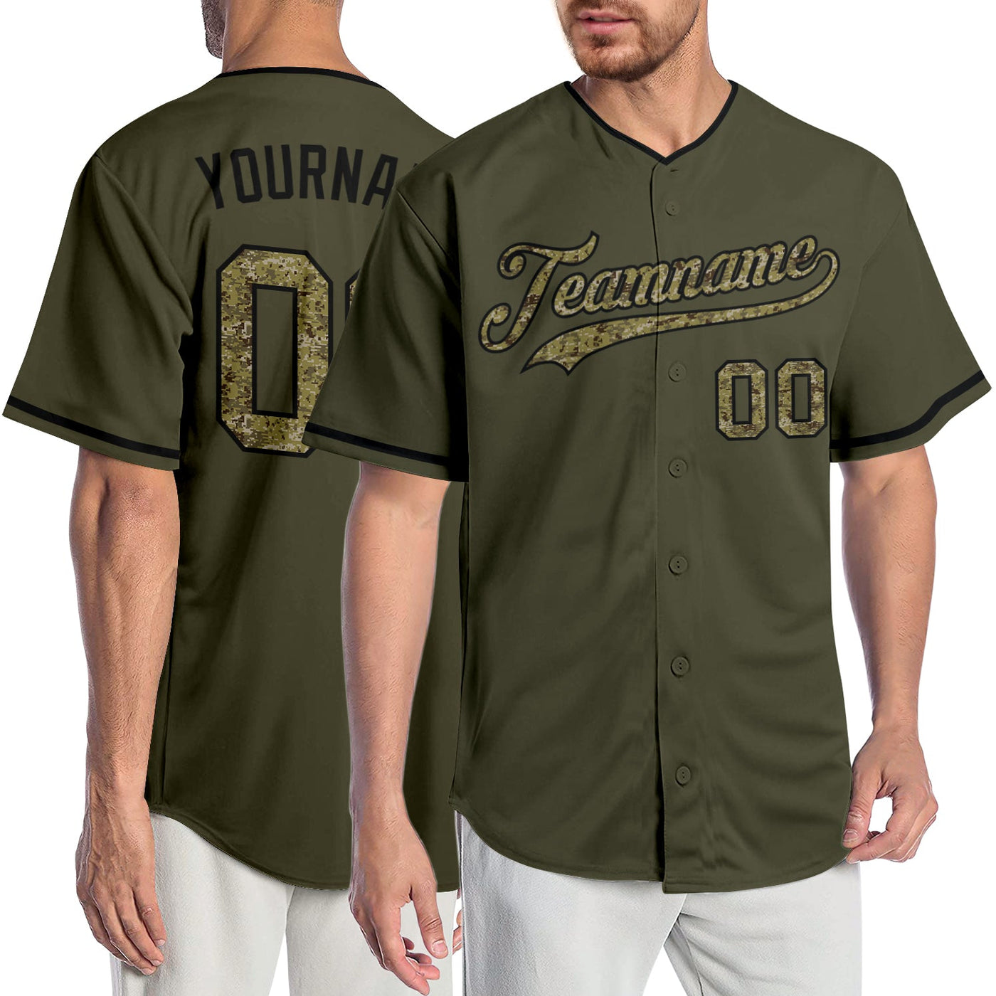 Custom Camo Black-Gray Authentic Salute To Service Baseball Jersey