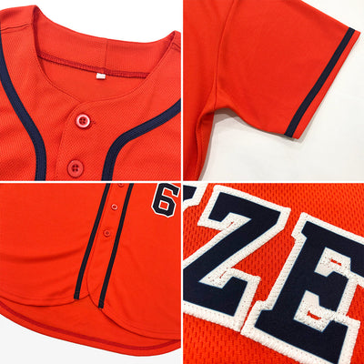 Custom Orange Black-Cream Authentic Baseball Jersey - Owls Matrix LTD