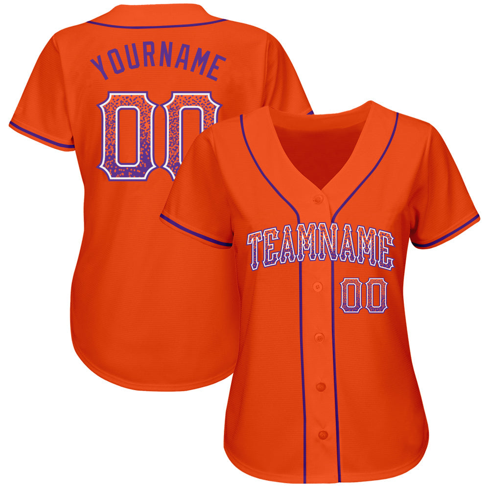 Custom Orange Purple-White Authentic Drift Fashion Baseball Jersey - Owls Matrix LTD