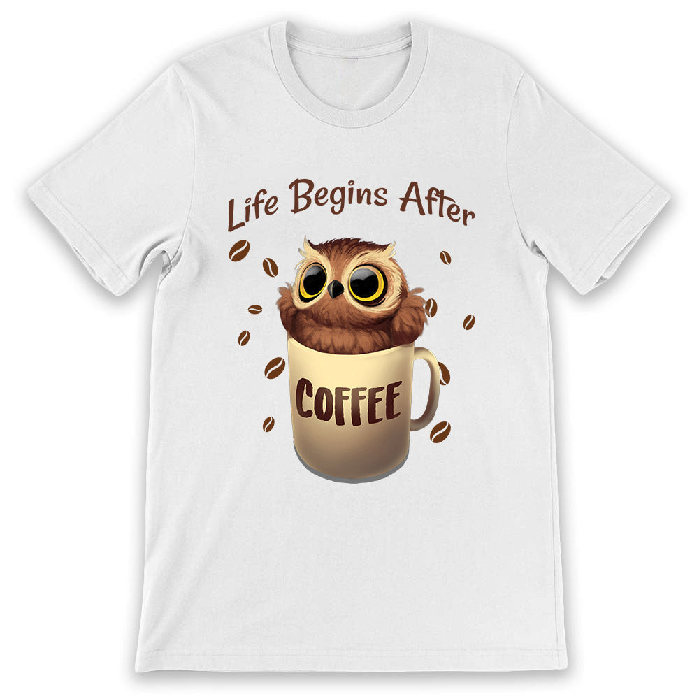 Owl Life Begins After Coffee MDGB2004013Y Light Classic T Shirt