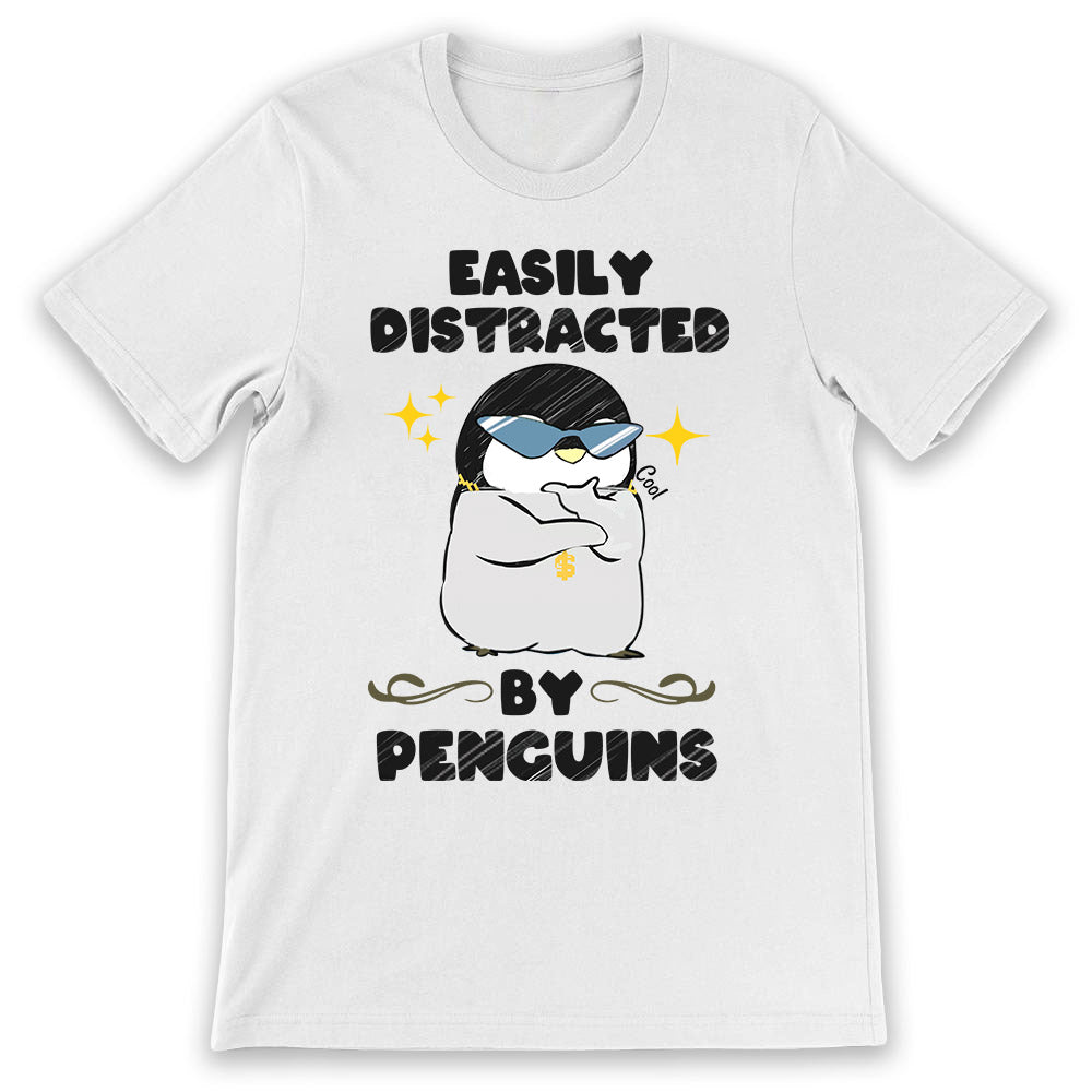 Penguin Easily Distracted By Penguins MDLZ2604001Y Light Classic T Shirt