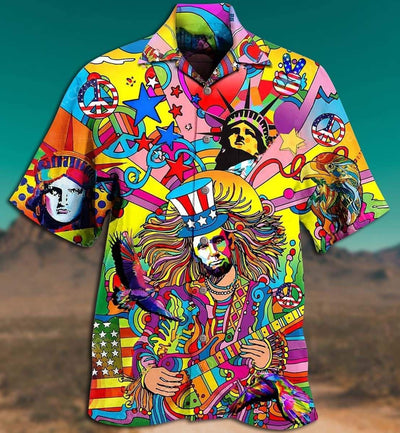 Hippie America Colorfull Style - Hawaiian Shirt - Owls Matrix LTD