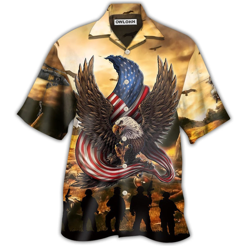 Hawaiian Shirt / Adults / S Veteran Honor The Fallen With Eagle - Hawaiian shirt - Owls Matrix LTD