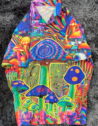 Hippie Mushroom Stunning Magic Style - Hawaiian Shirt - Owls Matrix LTD