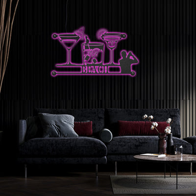 Cocktail Lounge Led Light Metal Drink Personalized - Led Light Metal - Owls Matrix LTD