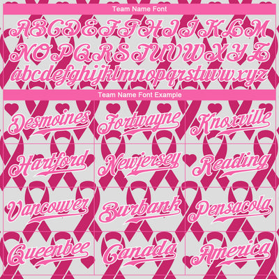 Custom Pink Pink-White 3D Pattern Design Breast Cancer Authentic Baseball Jersey - Owls Matrix LTD