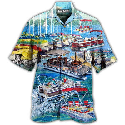 Hawaiian Shirt / Adults / S Pontoon Captain Life Style - Hawaiian Shirt - Owls Matrix LTD