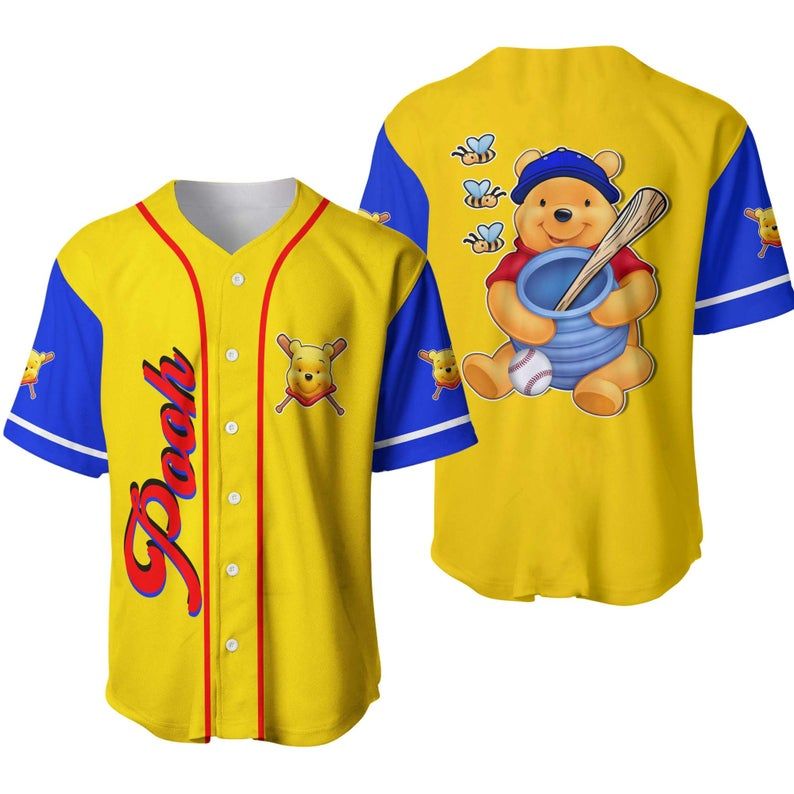 Pooh Honey Disney Winnie The Pooh Baseball Jersey 555 Gift For Lover Jersey