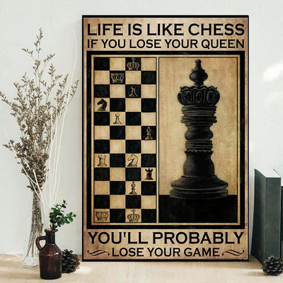 Chess Life Is Like Chess - Vertical Poster - Owls Matrix LTD