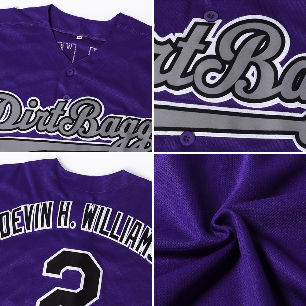 Custom Purple White-Old Gold Authentic Baseball Jersey - Owls Matrix LTD