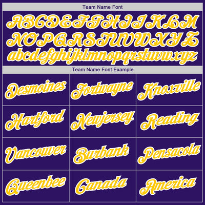 Custom Purple Gold-White Authentic Baseball Jersey - Owls Matrix LTD