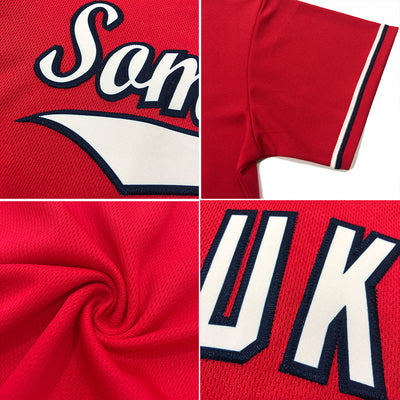 Custom Red Black-White Authentic American Flag Fashion Baseball Jersey - Owls Matrix LTD